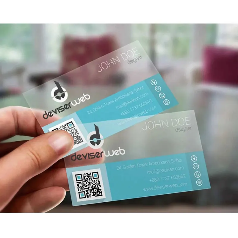 100pcs Ultra-Thin Transparent Blank PVC Card One Side Matte One Side Frosted Plastic Card 85.5 * 54 * 0.38mm For Business Card