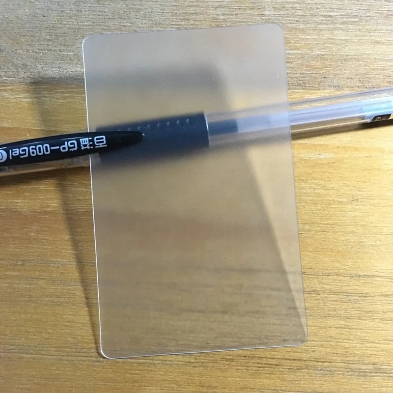 100pcs Ultra-Thin Transparent Blank PVC Card One Side Matte One Side Frosted Plastic Card 85.5 * 54 * 0.38mm For Business Card