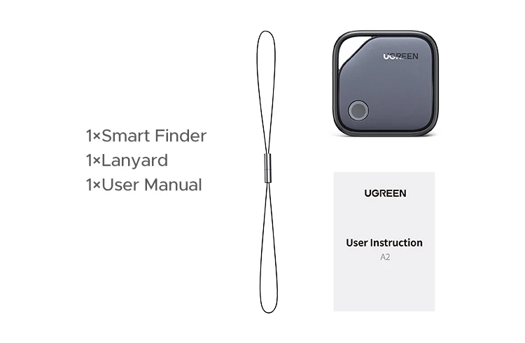 UGREEN Smart Tag Bluetooth Tracker, Keys Finder Item Locator SmartTag Up to 2 Year Battery For iPhone Apple Find My (only IOS)