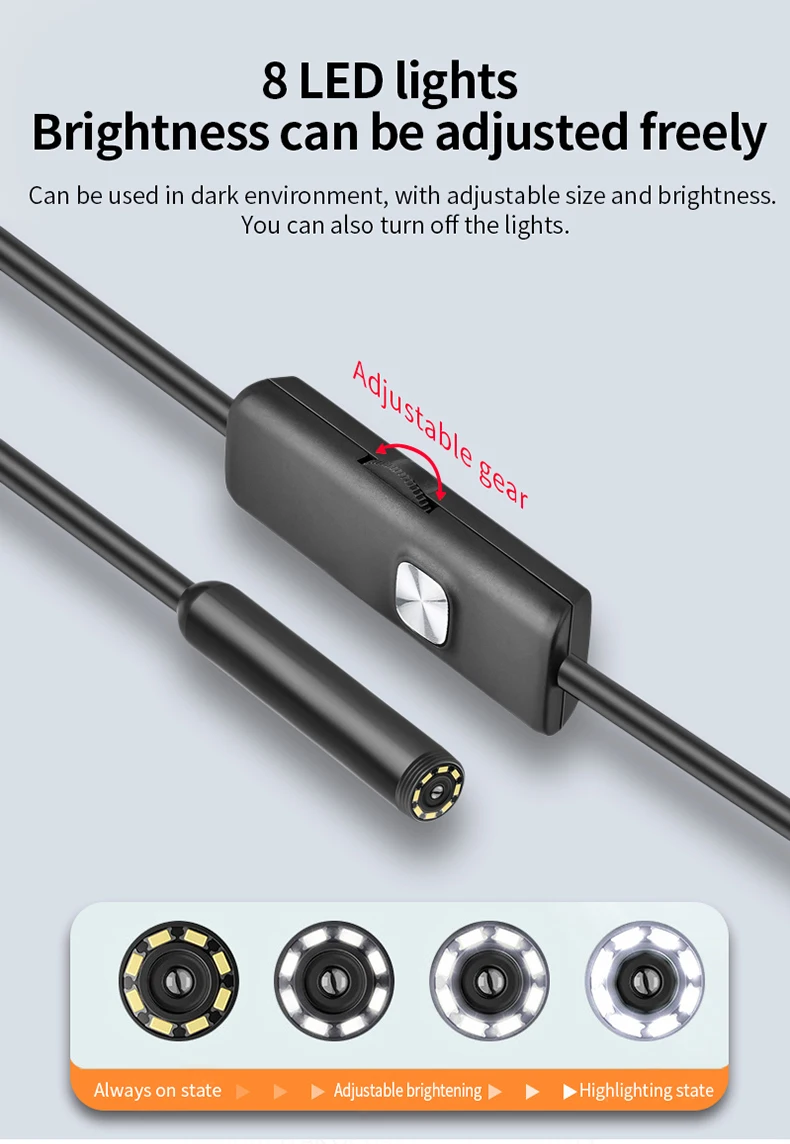 8mm 1080P Endoscope Automotive Boroscope Inspection Device Camera For Apple Iphone IOS Smart Phone Android Type C Cars Mobile