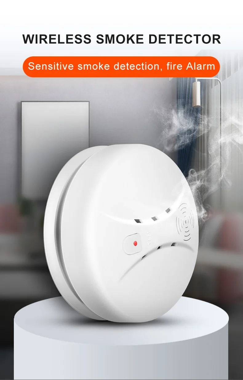 Fire Smoke Detector Sensor Portable Independent Fire Alarm Sensor Home/Office/Mall/Hotel/Restaurant Security Alarm System