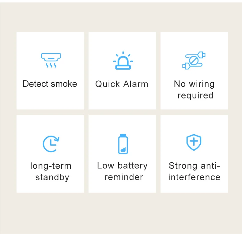 Fire Smoke Detector Sensor Portable Independent Fire Alarm Sensor Home/Office/Mall/Hotel/Restaurant Security Alarm System