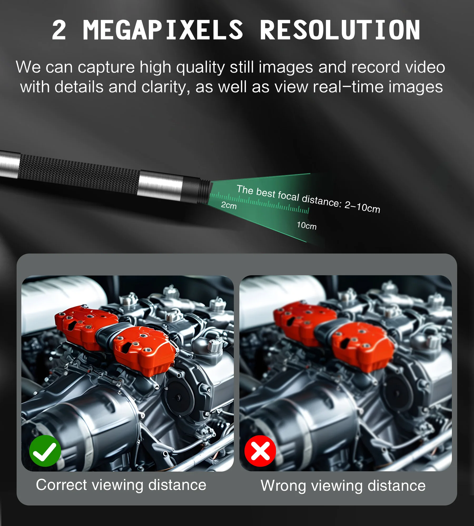 1080P Car Automatic Maintenance Hole Endoscope 6MM 180 Degree Steering Inspection Camera with 8 LED Portable Tools IP67