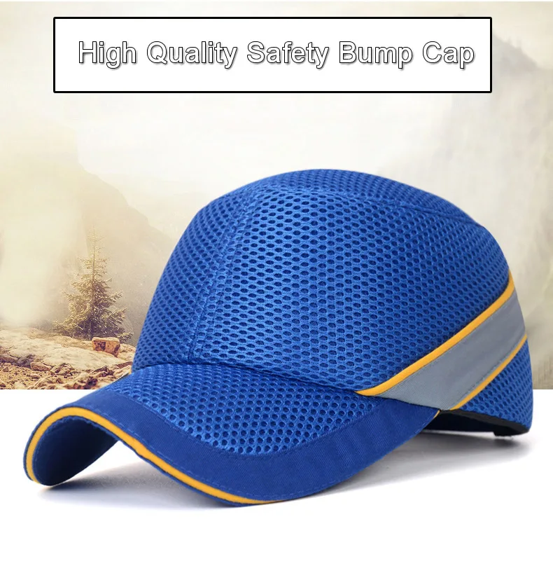 Net Cloth Hi-Viz Anti-collision Hard Hat Work Safety Bump Cap Baseball Hat Style Helmet Head Protection Repairing