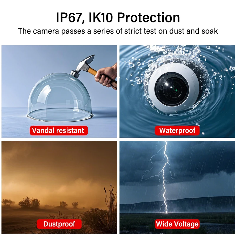 Dahua 8MP IR Motorized Zoom Camera Outdoor IP67 IK10 Protection Security Camera Smart H.265+ Built in Mic SD Card HDBW2841R-ZS