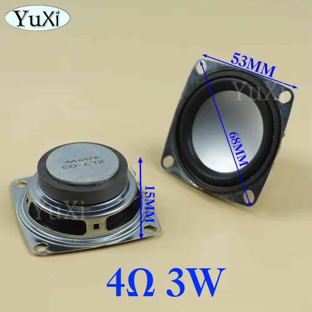 1Pc 5W 3O4Ohm Full-frequency Speaker Square Bluetooth Audio Radio External Magnetic Loudspeaker 3W 4Ohm 53MM