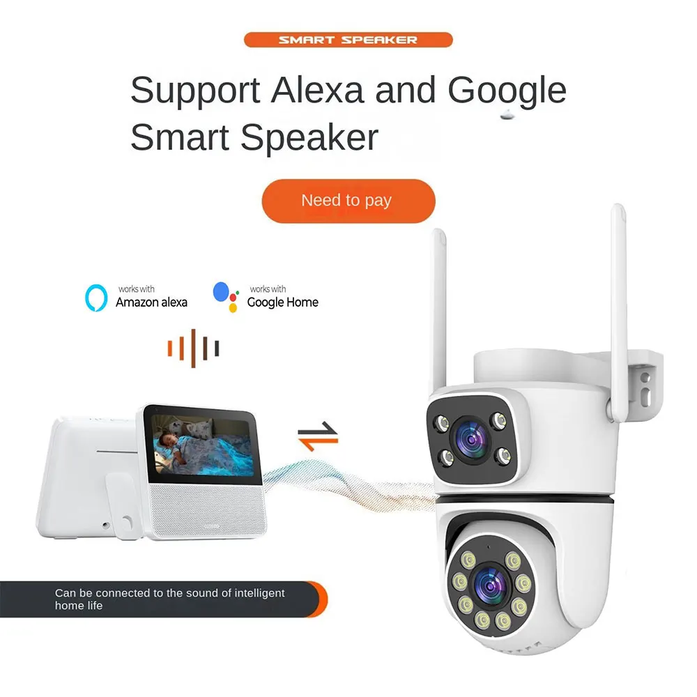 10MP Tuya 5G Wifi PTZ Camera 4K Dual Lens Dual Screen Security Camera Human Detection Outdoor Wireless Surveillance 10X Zoom Cam