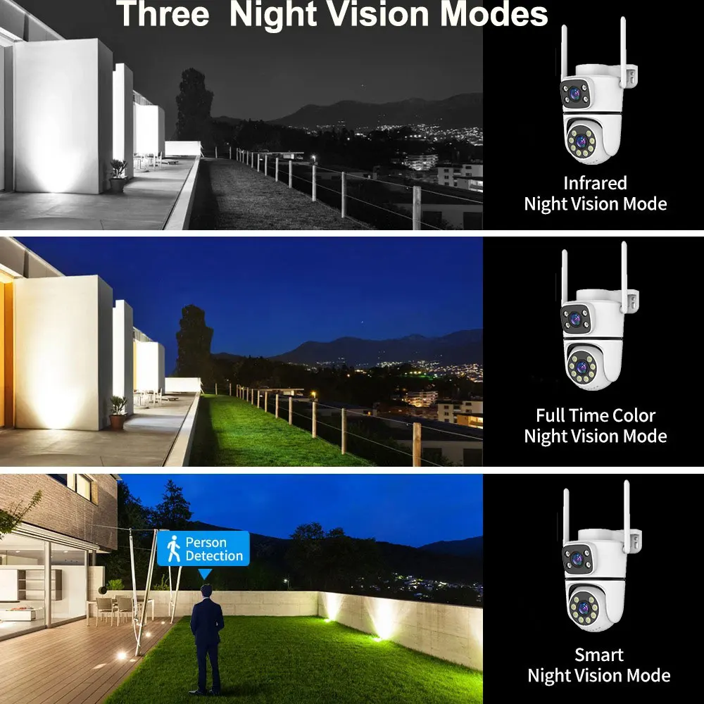 10MP Tuya 5G Wifi PTZ Camera 4K Dual Lens Dual Screen Security Camera Human Detection Outdoor Wireless Surveillance 10X Zoom Cam