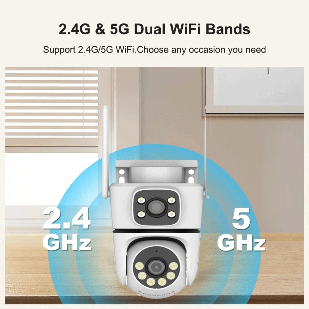 10MP Tuya 5G Wifi PTZ Camera 4K Dual Lens Dual Screen Security Camera Human Detection Outdoor Wireless Surveillance 10X Zoom Cam