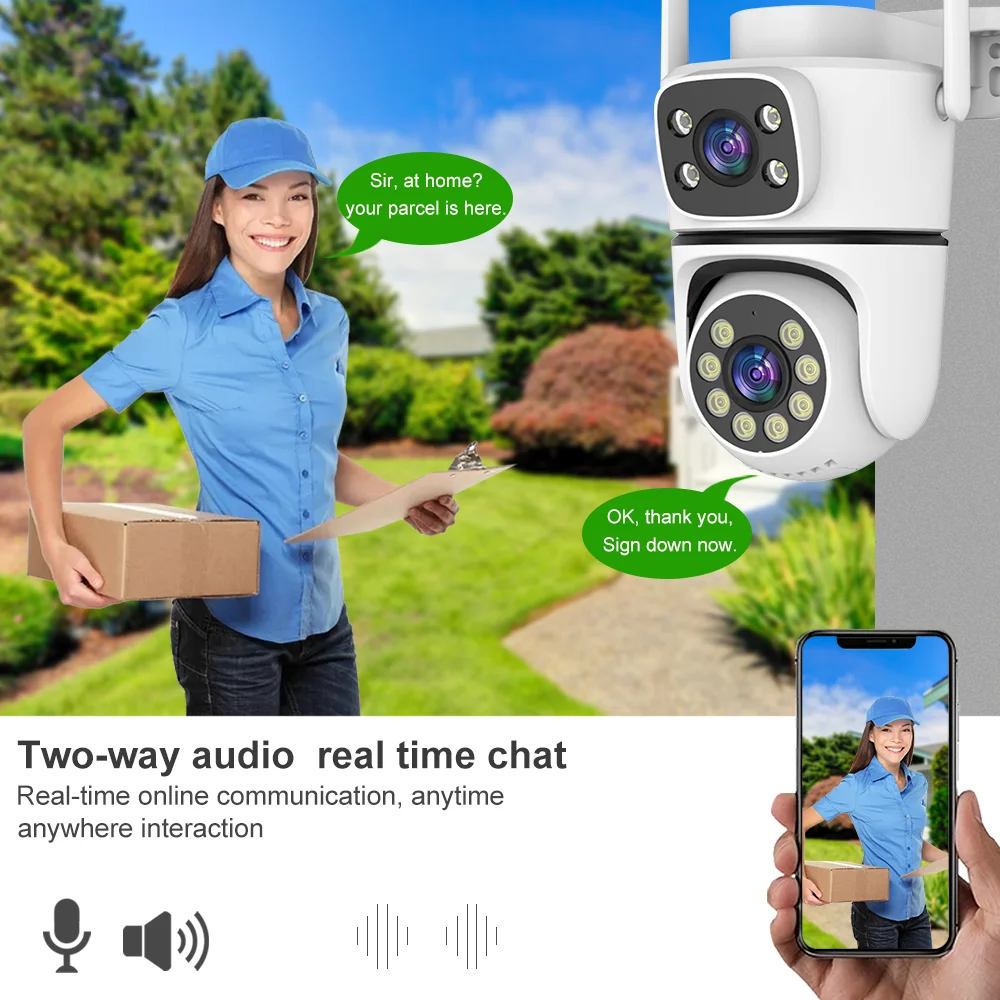 10MP Tuya 5G Wifi PTZ Camera 4K Dual Lens Dual Screen Security Camera Human Detection Outdoor Wireless Surveillance 10X Zoom Cam