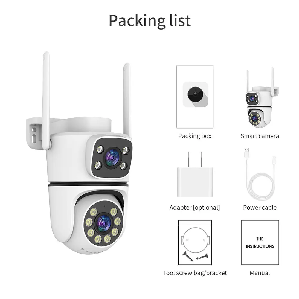 10MP Tuya 5G Wifi PTZ Camera 4K Dual Lens Dual Screen Security Camera Human Detection Outdoor Wireless Surveillance 10X Zoom Cam