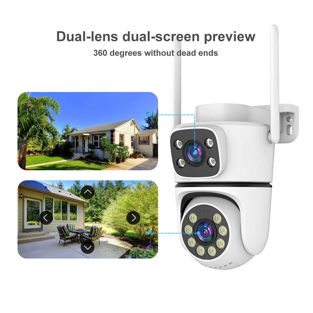10MP Tuya 5G Wifi PTZ Camera 4K Dual Lens Dual Screen Security Camera Human Detection Outdoor Wireless Surveillance 10X Zoom Cam
