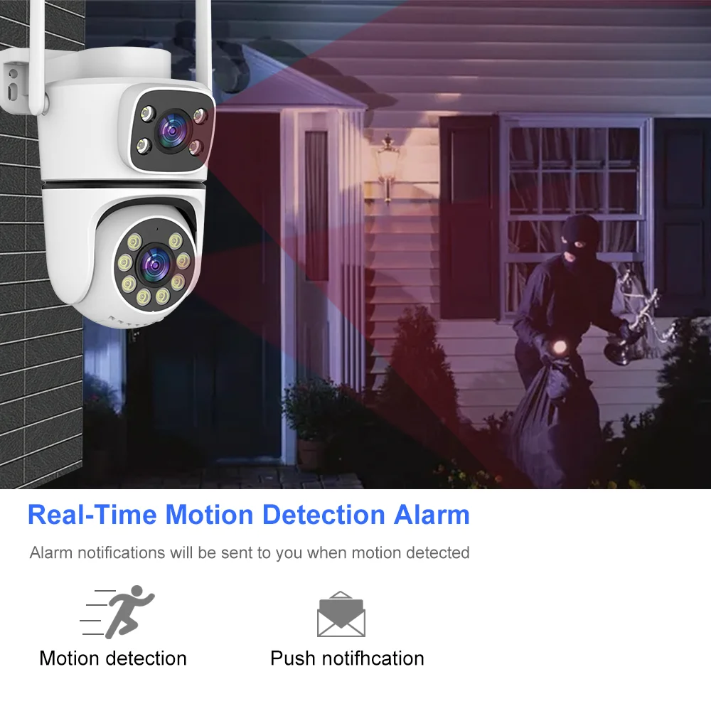 10MP Tuya 5G Wifi PTZ Camera 4K Dual Lens Dual Screen Security Camera Human Detection Outdoor Wireless Surveillance 10X Zoom Cam