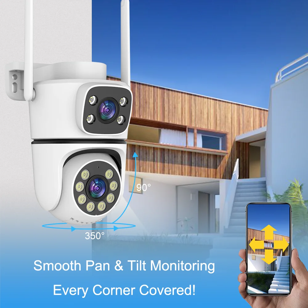 10MP Tuya 5G Wifi PTZ Camera 4K Dual Lens Dual Screen Security Camera Human Detection Outdoor Wireless Surveillance 10X Zoom Cam