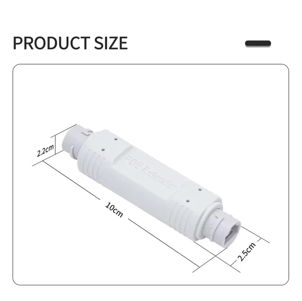 POE Extender/Repeater Waterproof Extension POE injector Adapter IEEE802.3at/af Plug&Play for PoE Switch NVR IP Camera