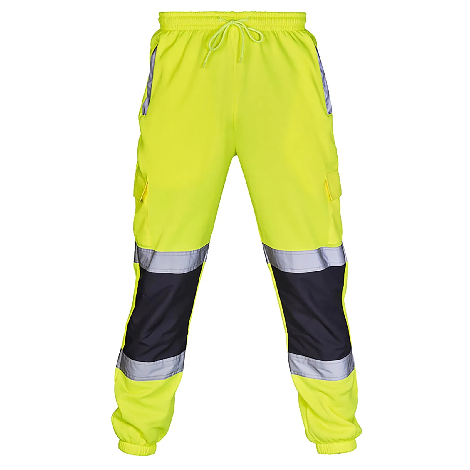 New Men'S Safety Work Clothes Casual Pants Road Work High Reflective Strips Pants High Visibility Overalls Joggers Workwear