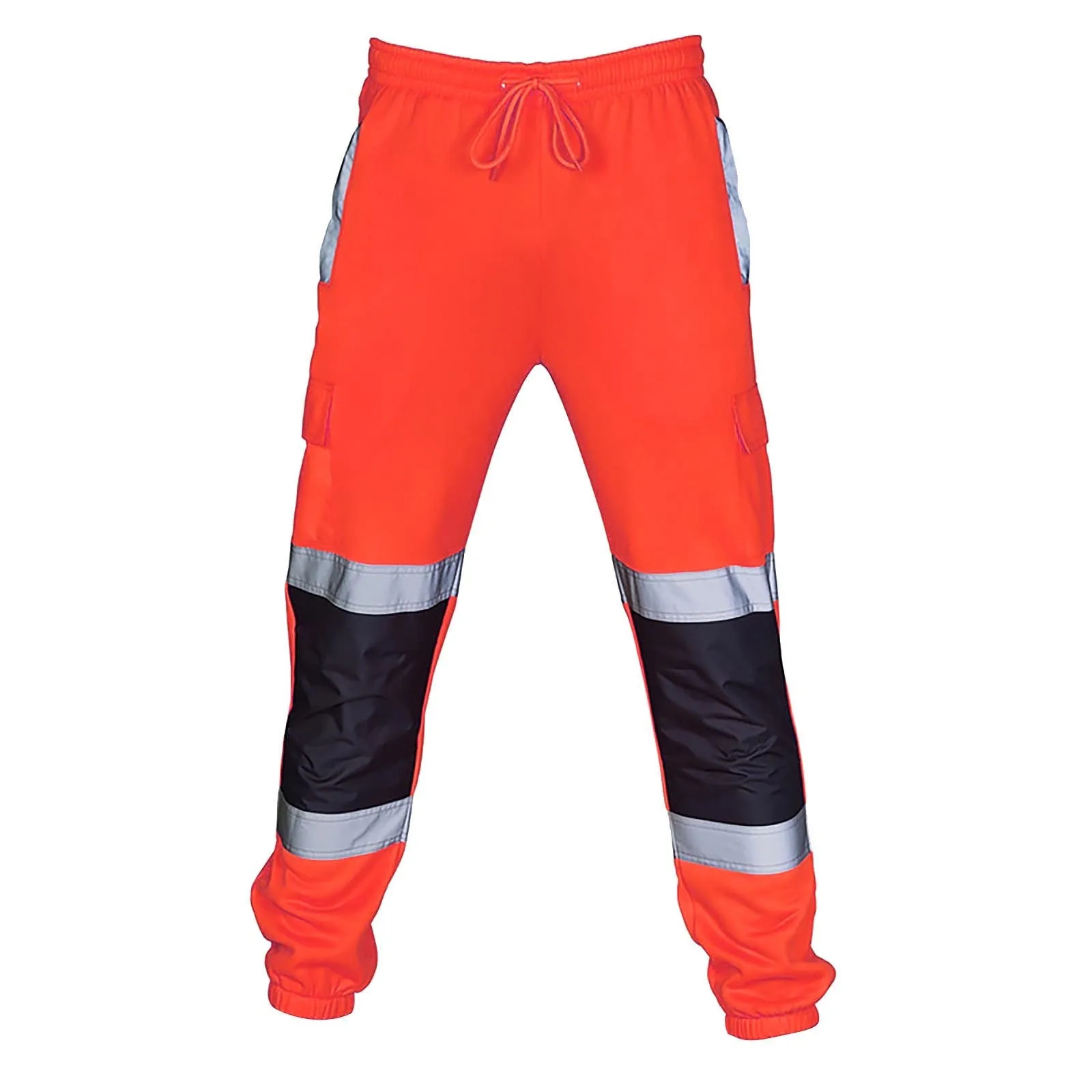 New Men'S Safety Work Clothes Casual Pants Road Work High Reflective Strips Pants High Visibility Overalls Joggers Workwear