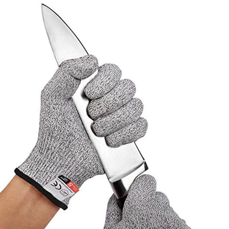 10 Pairs of Grade 5 Anti-cutting Gloves Kitchen HPPE Anti-scratch Glass Cutting Safely Protects Gardeners