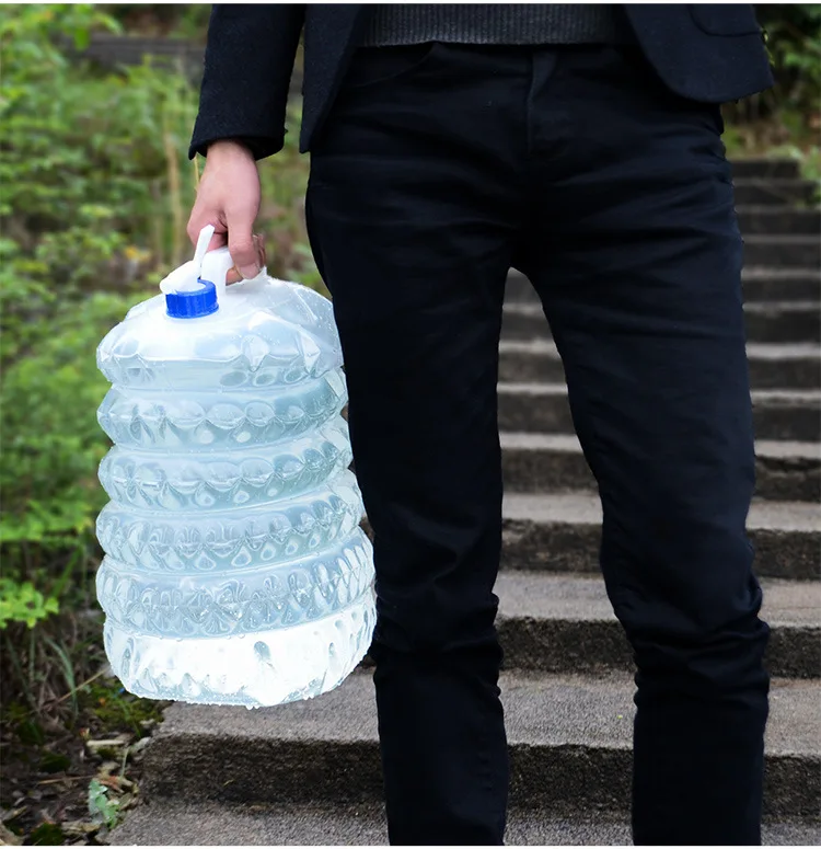 3L/5L/8L/10L/15L Outdoor Collapsible Bucket Foldable Water Bag Survival Water Storage Portable Water Carrier Container Camp Hiki