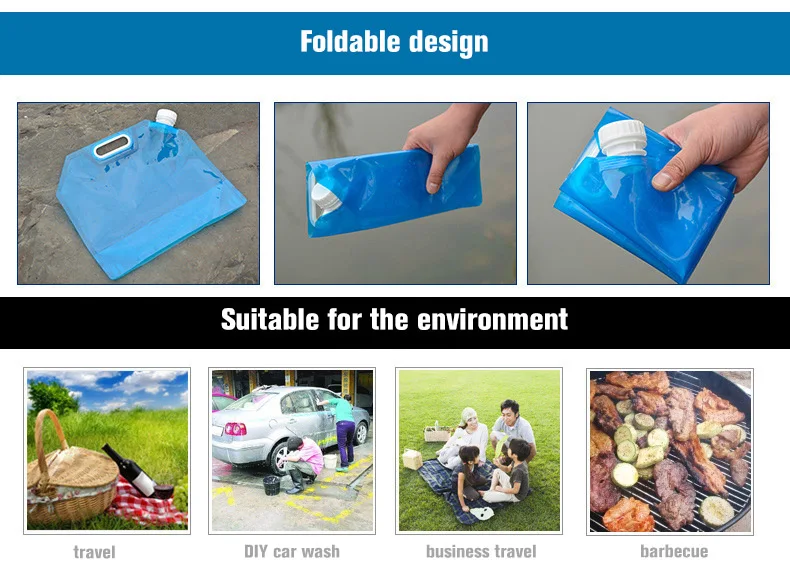 3L/5L/8L/10L/15L Outdoor Collapsible Bucket Foldable Water Bag Survival Water Storage Portable Water Carrier Container Camp Hiki