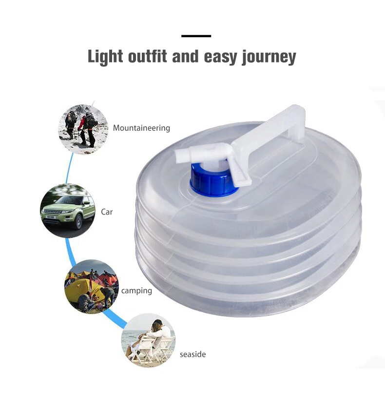 3L/5L/8L/10L/15L Outdoor Collapsible Bucket Foldable Water Bag Survival Water Storage Portable Water Carrier Container Camp Hiki