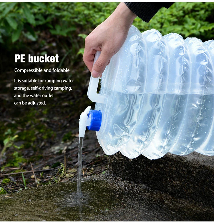3L/5L/8L/10L/15L Outdoor Collapsible Bucket Foldable Water Bag Survival Water Storage Portable Water Carrier Container Camp Hiki