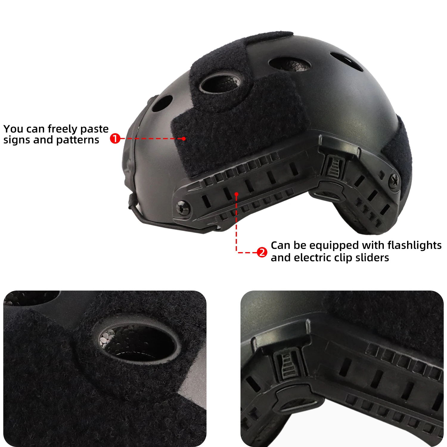 BOOIU Airsoft Fast Helmet PJ/MH Tactical Helmets CS Riding Shooting ABS Lightweight Helmet Protective Gear for Outdoor Sports