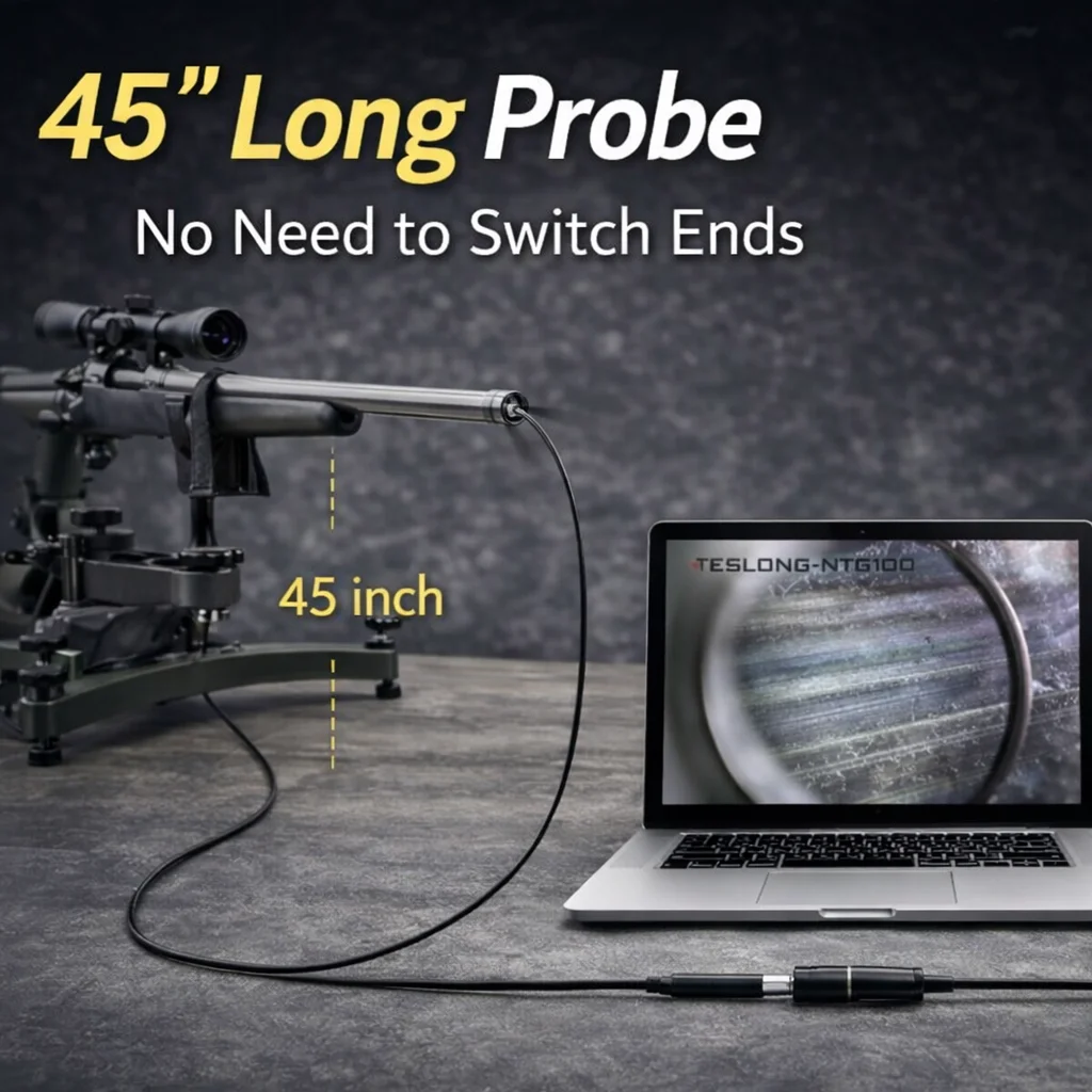 Rifle Borescope Camera, 0.2inch Digital Hunting Cleaning Scope with LED Light Side View Use on Android PC