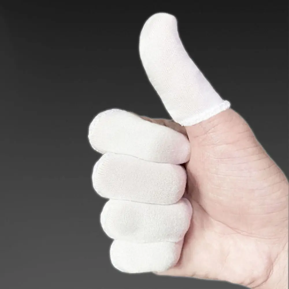100PCS White Cotton Finger Cots Disposable Sweat Absorption Fingers Protective Gloves Thickening Extension Finger Covers Work