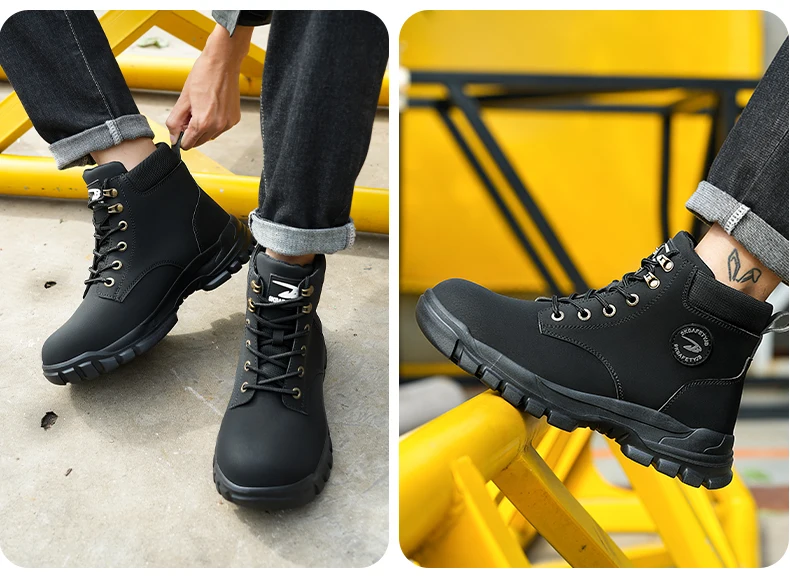 Steel Toe Shoes for Men Women Lightweight Anti-smash Steel Toe Sneakers Indestructible Work Boots Construction Safety Shoes