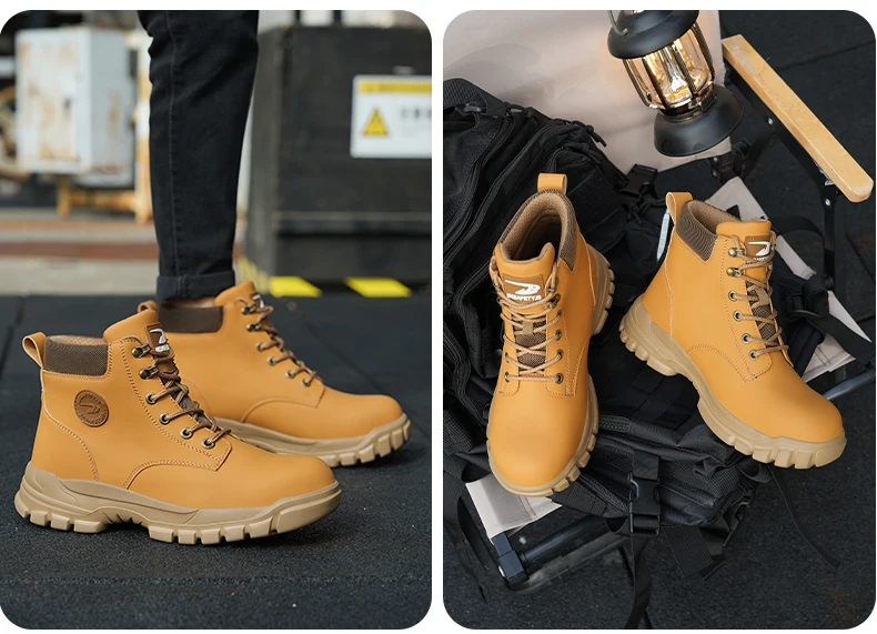 Steel Toe Shoes for Men Women Lightweight Anti-smash Steel Toe Sneakers Indestructible Work Boots Construction Safety Shoes