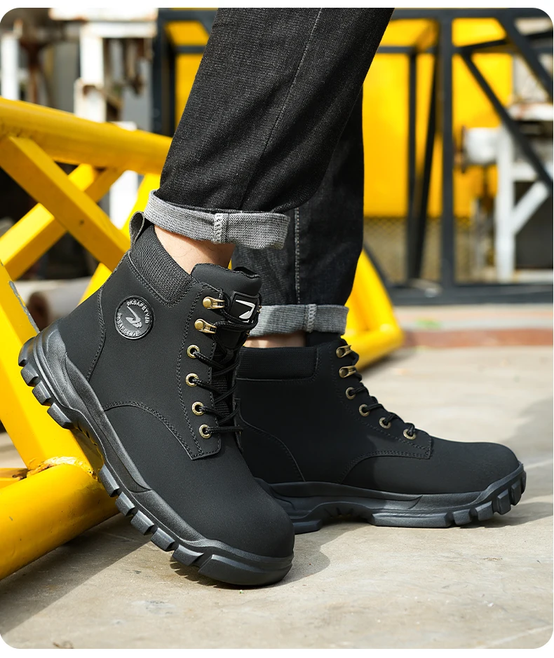 Steel Toe Shoes for Men Women Lightweight Anti-smash Steel Toe Sneakers Indestructible Work Boots Construction Safety Shoes