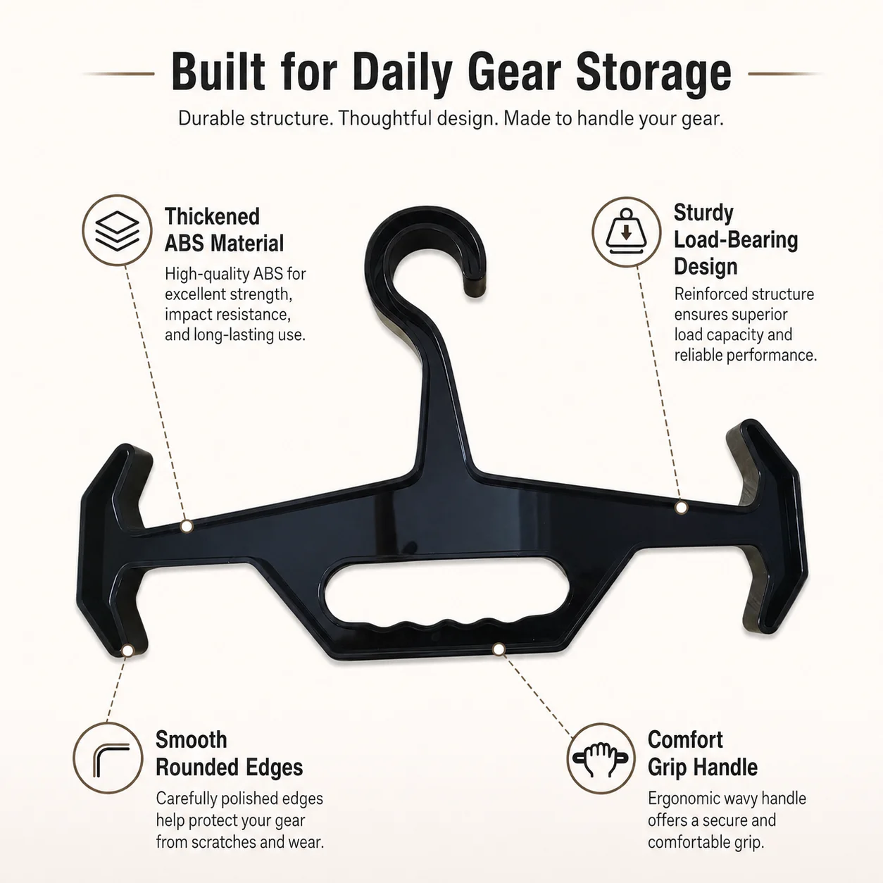 1pc Multifunctional Hanger Tactical Vest Display Hanger Military Fan Outdoor Training Thickened Non-Slip Plastic Hanger