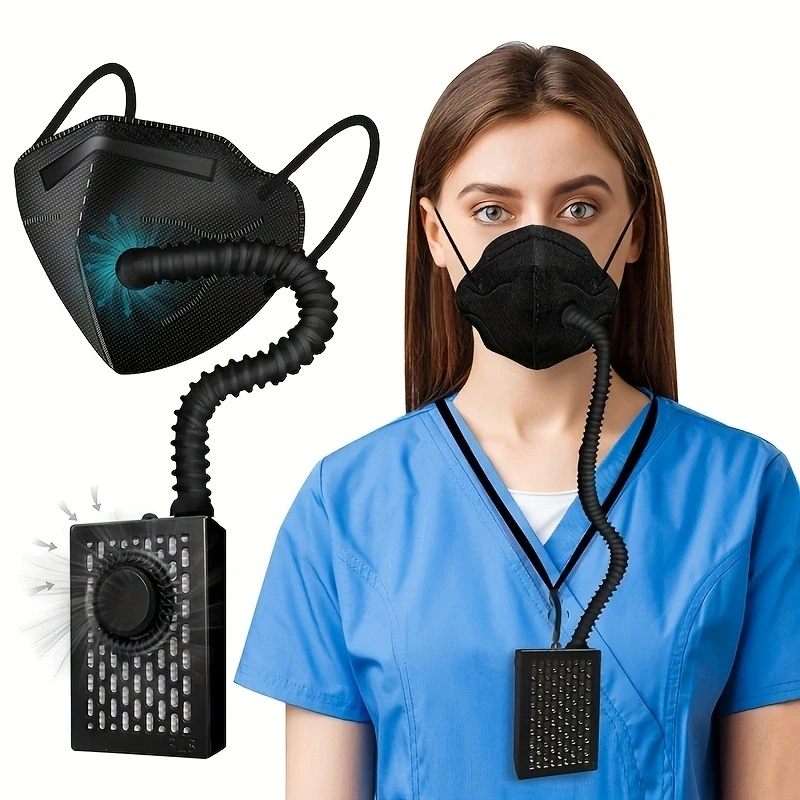 Effortless Breathing Electric Air Purifying Respirator Mask - KN95 Rated, Replaceable Filter, Powered Fan - Dust, Woodworking