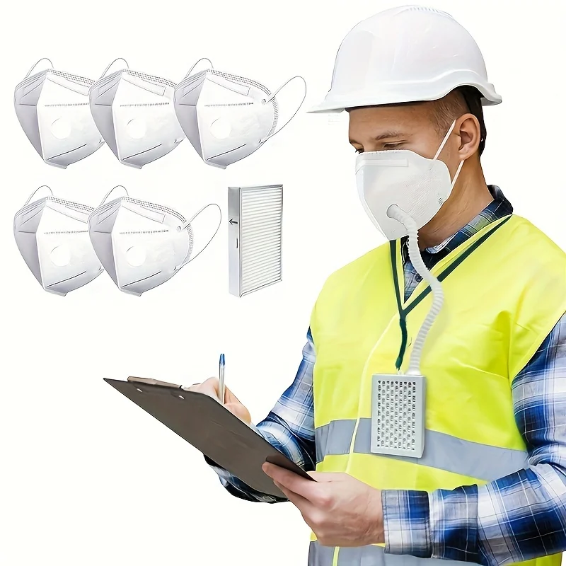 Effortless Breathing Electric Air Purifying Respirator Mask - KN95 Rated, Replaceable Filter, Powered Fan - Dust, Woodworking