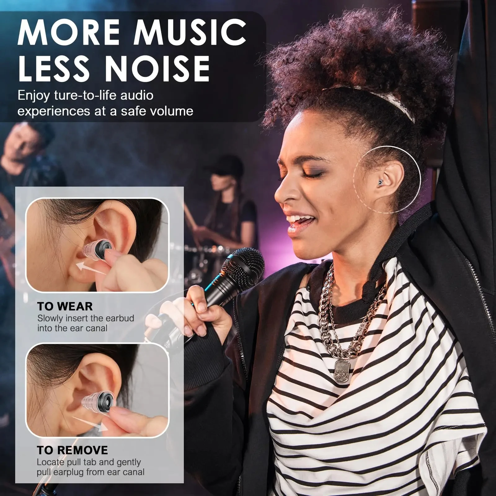Silicone Earplugs High Fidelity with Storage Box for Concerts Musicians Motorcycles Noise Sensitivity Conditions and More