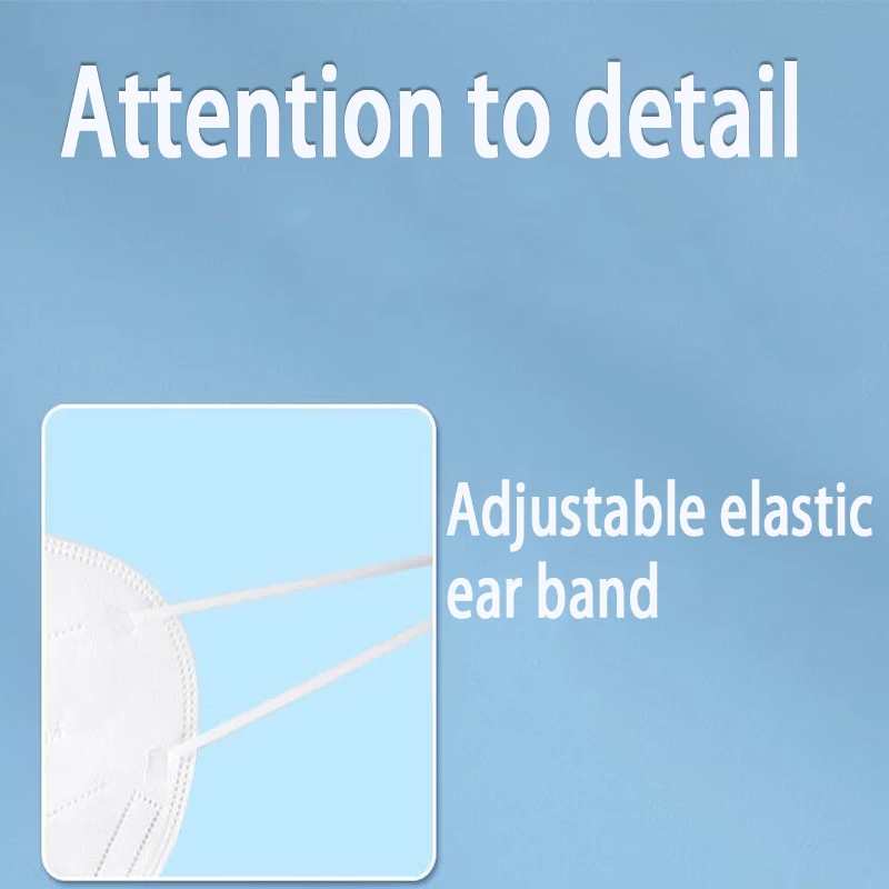 10/30/50 Pcs White KN95 Mask -5-Layer Breathable Design, With Elastic Ears and Adjustable Nose Bridge, Dustproof, Daily Use