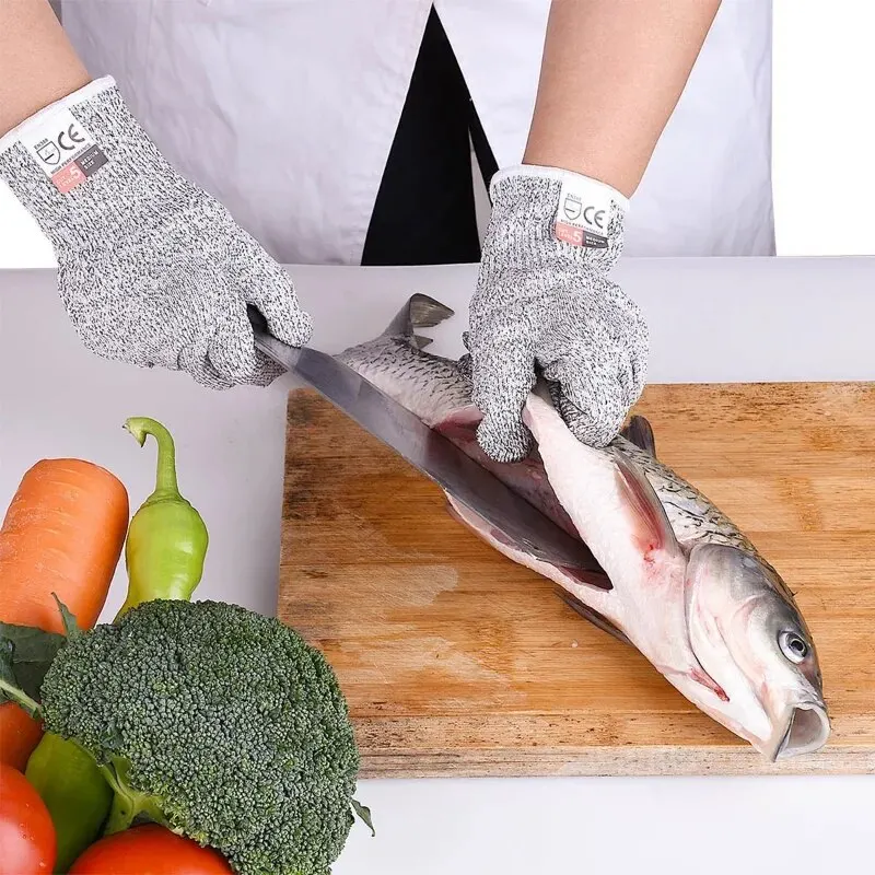10 Pairs of Grade 5 Anti-cutting Gloves Kitchen HPPE Anti-scratch Glass Cutting Safely Protects Gardeners
