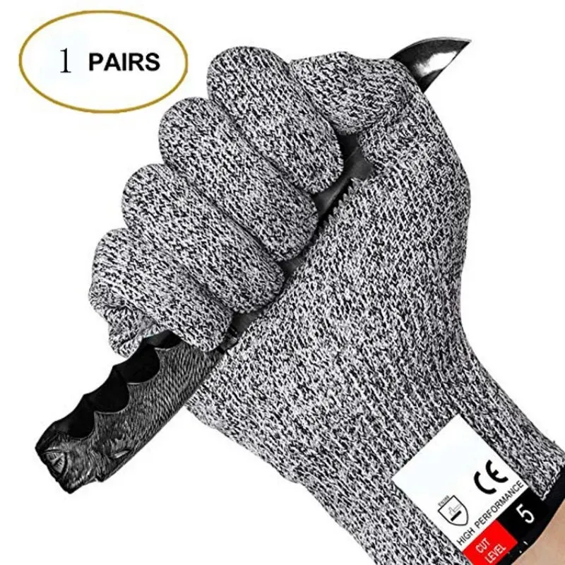 10 Pairs of Grade 5 Anti-cutting Gloves Kitchen HPPE Anti-scratch Glass Cutting Safely Protects Gardeners