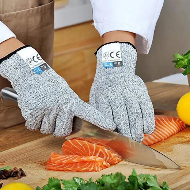 10 Pairs of Grade 5 Anti-cutting Gloves Kitchen HPPE Anti-scratch Glass Cutting Safely Protects Gardeners