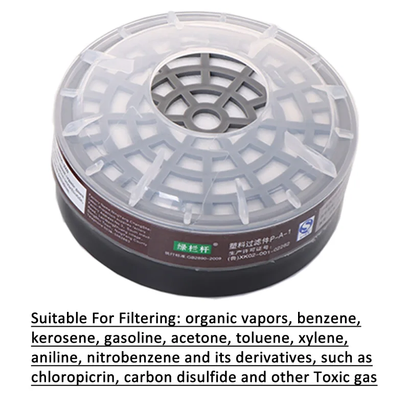 Black Half Face Gas Respirator Industrial Gas Mask P-A-1 Filtering Cartridge For Painting Spraying Welding Breath Protection