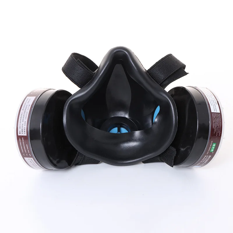 Black Half Face Gas Respirator Industrial Gas Mask P-A-1 Filtering Cartridge For Painting Spraying Welding Breath Protection