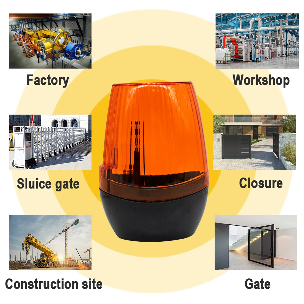 AC/DC 12-265V Outdoor LED Signal Alarm Light Strobe Flashing Emergency Warning Lamp wall mount for Automatic Gate Opener