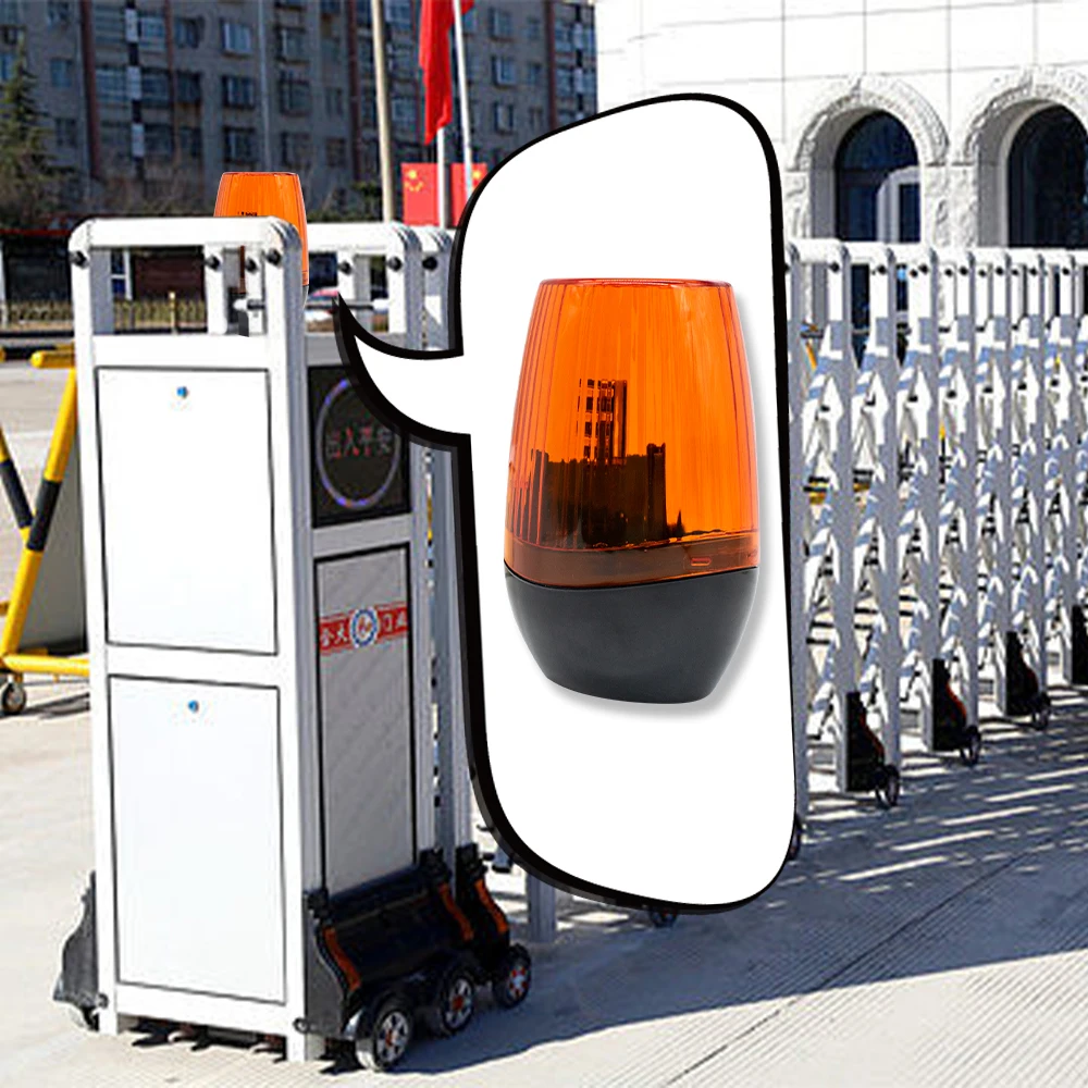 AC/DC 12-265V Outdoor LED Signal Alarm Light Strobe Flashing Emergency Warning Lamp wall mount for Automatic Gate Opener