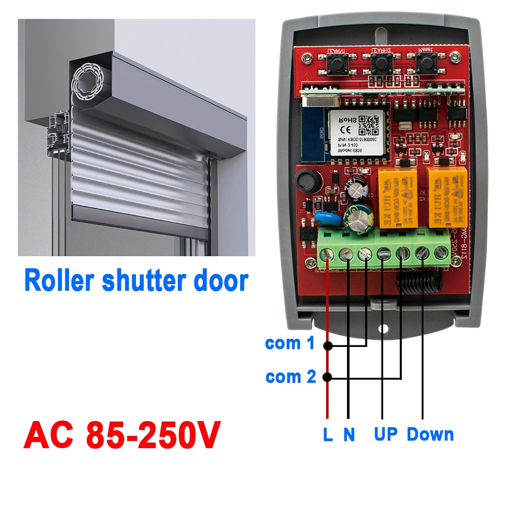 Smart Wifi Door Switch Universal Garage Receiver 2CH Remote Control Gate Opener Controller 433mhz Transmitter Works with Tuya