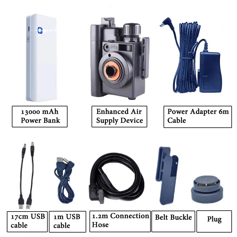 Rechargeable Power Bank 6800 Full Face Gas Respirator Electric Auxiliary Air Supply For Spraying Painting Polish Work Safety