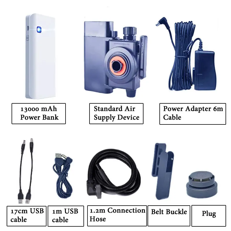 Rechargeable Power Bank 6800 Full Face Gas Respirator Electric Auxiliary Air Supply For Spraying Painting Polish Work Safety