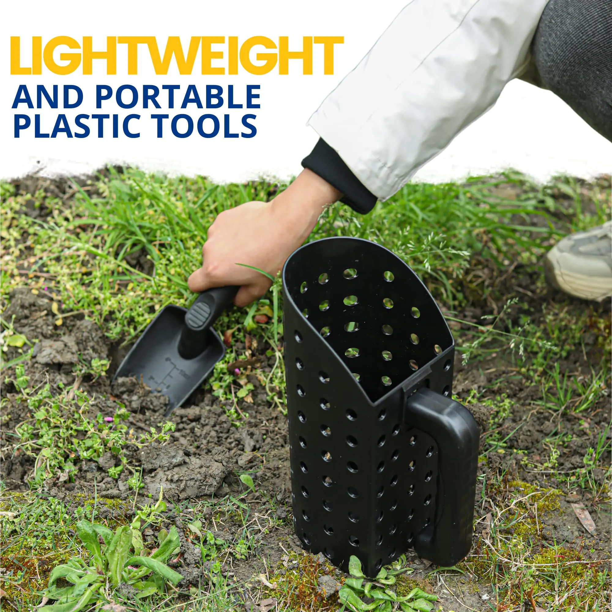 Metal Detector ABS Sand Scoop Shovel Set Steel Beach Digging Filter Underground Metal Treasure Detecting