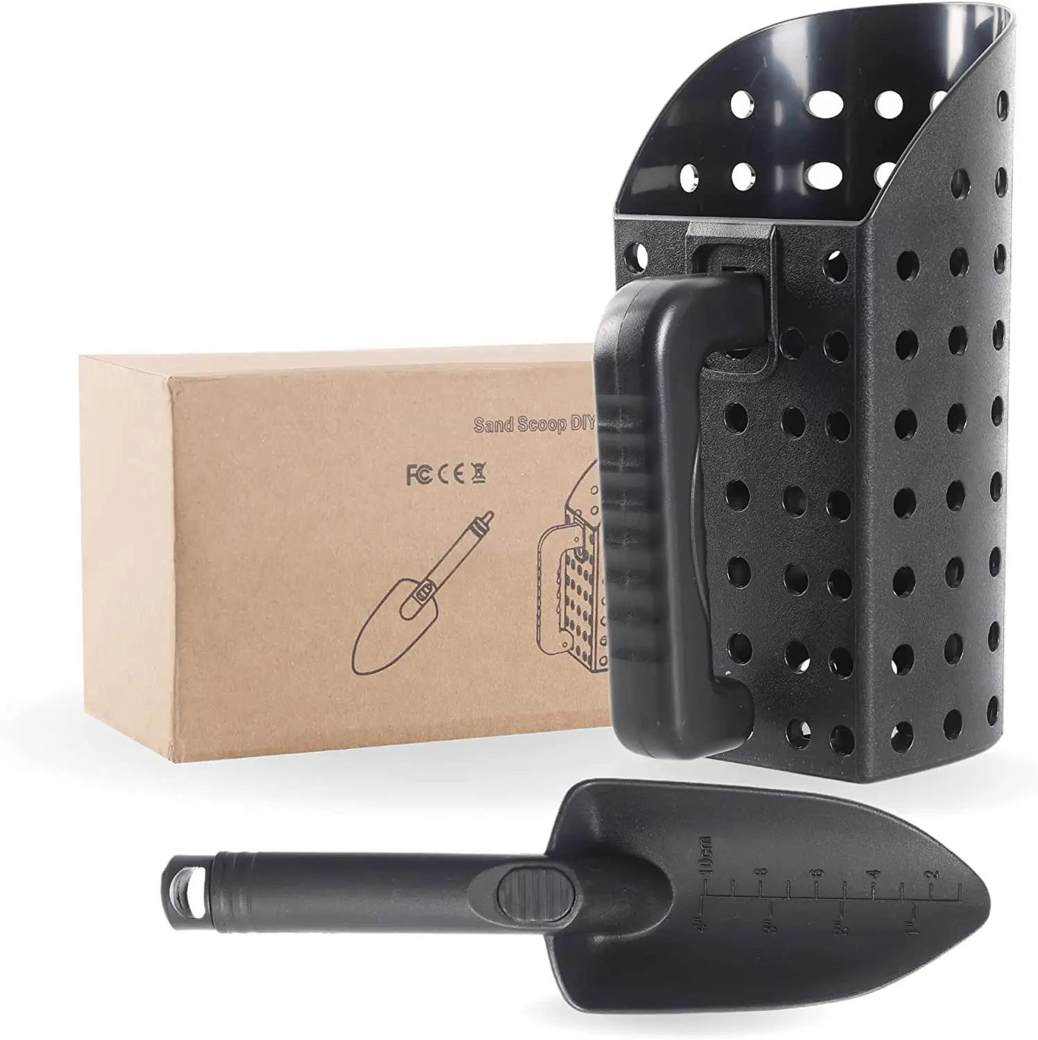 Metal Detector ABS Sand Scoop Shovel Set Steel Beach Digging Filter Underground Metal Treasure Detecting