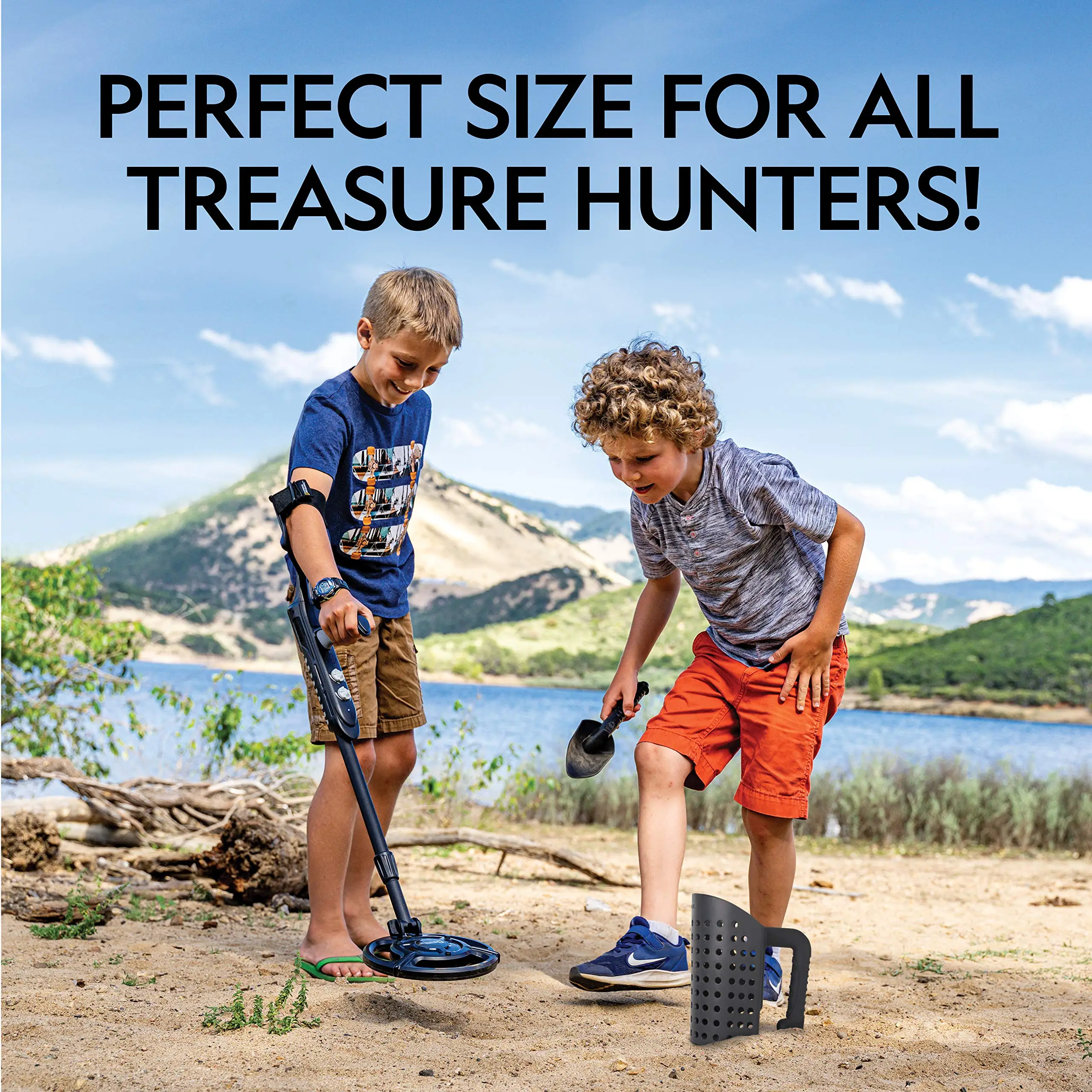 Metal Detector ABS Sand Scoop Shovel Set Steel Beach Digging Filter Underground Metal Treasure Detecting